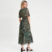 Robe longue évasée noir femme