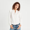 Blouse manches longues ecru femme