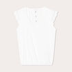 Blouse sans manches pliss&eacute;e ecru femme