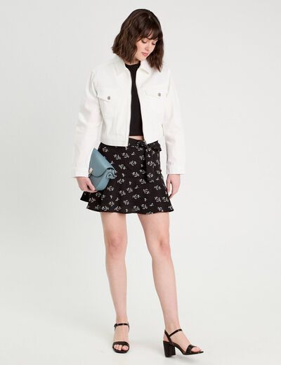 Jupe-short évasée noir femme