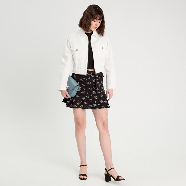 Jupe-short évasée noir femme
