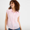 Chemise sans manches col classique rose femme