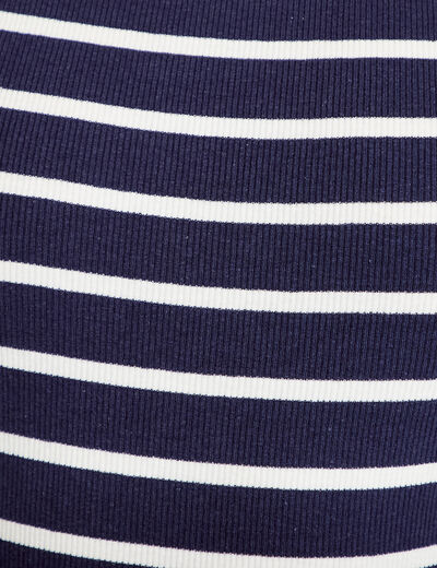T-shirt col bateau bleu marine femme
