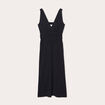 Robe longue évasée noir femme