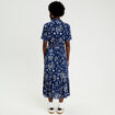 Robe longue col chemise bleu marine femme