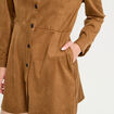 Robe &eacute;vas&eacute;e su&eacute;dine marron femme