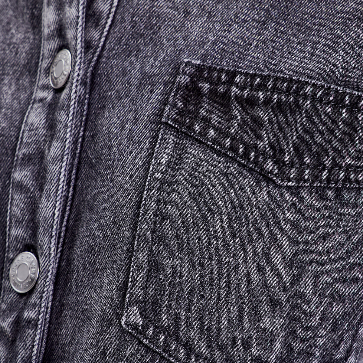 Chemise manches longues denim gris femme