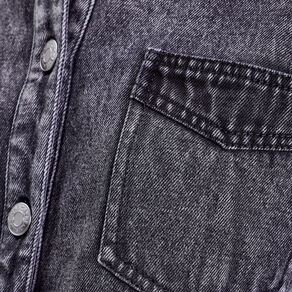 Chemise manches longues denim gris femme