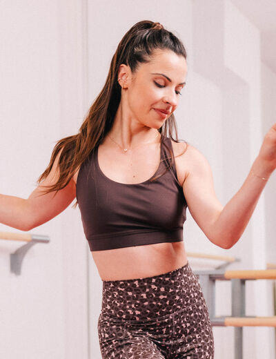 Brassi&egrave;re de sport activewear marron fonc&eacute; femme