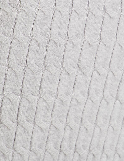 Débardeur tricot torsades gris clair femme