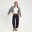 Gilet manches longues côtelé ecru femme