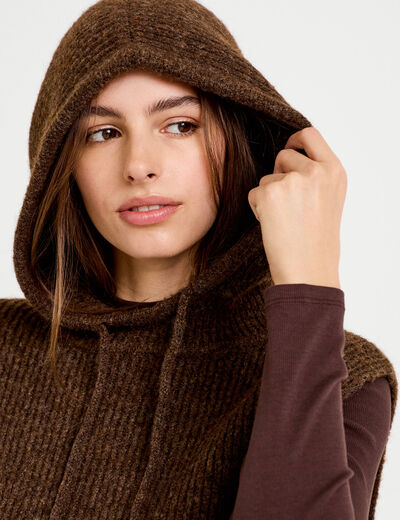 Cache-cou marron fonc&eacute; femme