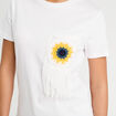 T-shirt poche crochet blanc femme