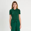 Polo manches courtes zipp&eacute; vert fonc&eacute; femme