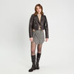Jupe-short droite effet noué noir femme