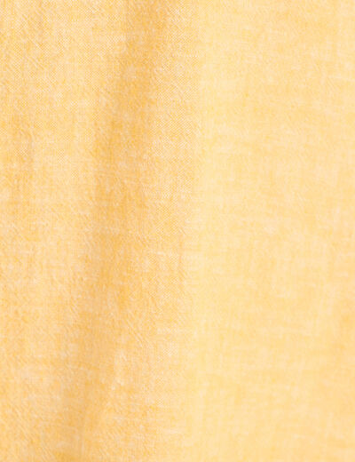 Robe chemise midi contenant du lin jaune femme