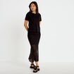 Jupe longue droite en dentelle noir femme