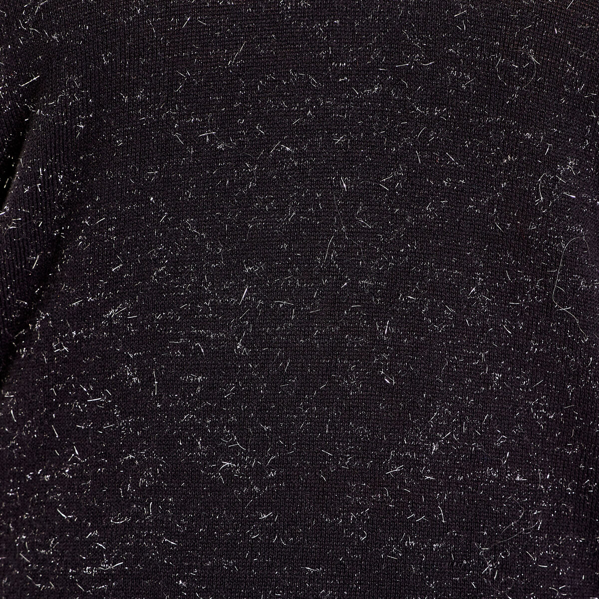 Pull avec col en V noir femme