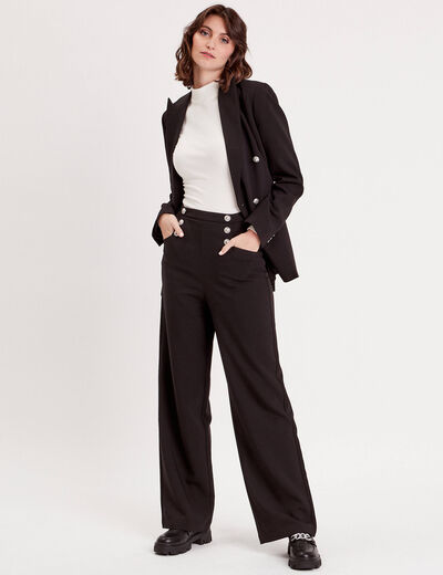 Veste blazer ajustée noir femme