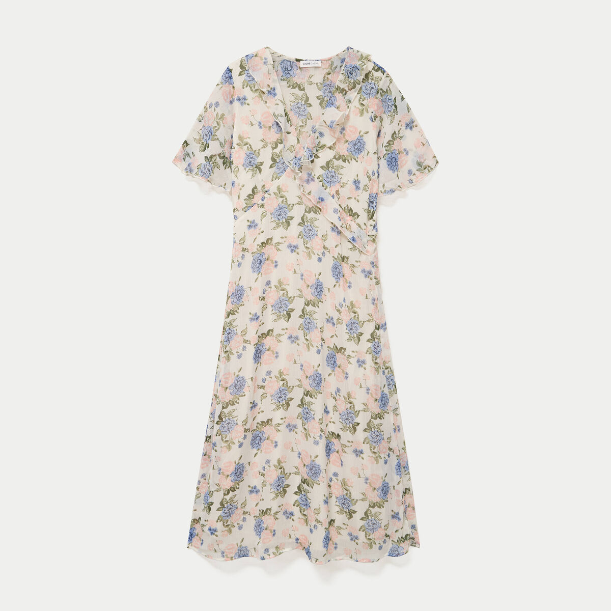 Robe &eacute;vas&eacute;e col v blanc femme