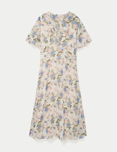 Robe &eacute;vas&eacute;e col v blanc femme