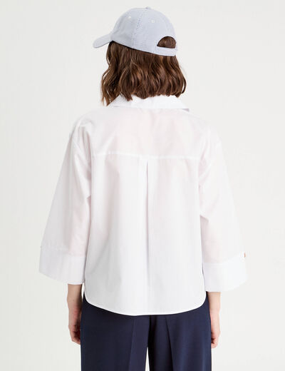 Blouse manches 3/4 blanc femme