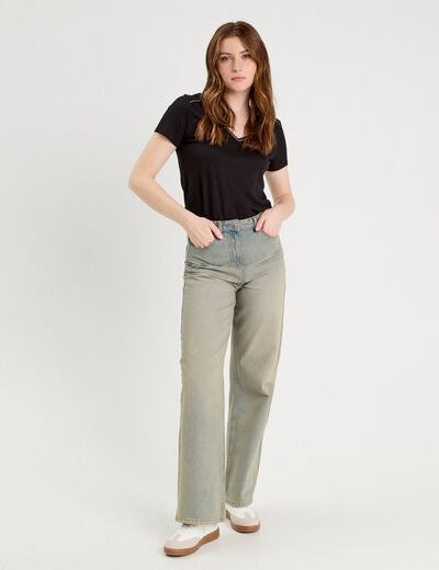 T-shirt manches courtes noir femme