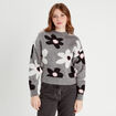 Pull manches longues gris clair femme