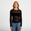 T-shirt ajust&eacute; manches longues noir femme