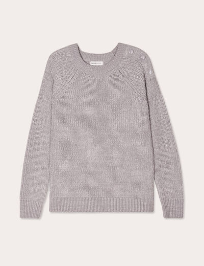 Pull manches longues gris clair femme