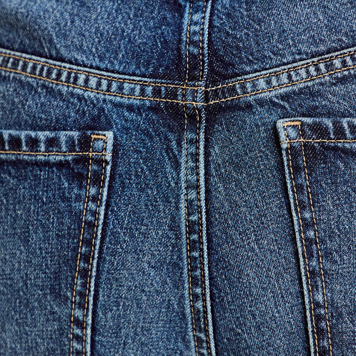 Jean droit taille standard bleu femme