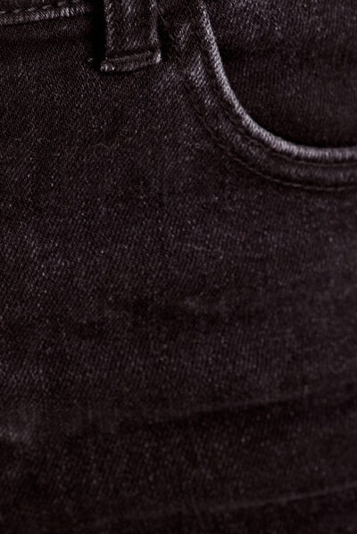 Jeans skinny intérieur gratté chaud denim noir femme
