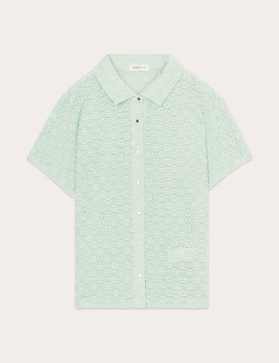 Blouse manches courtes vert clair femme