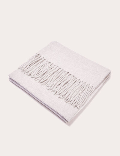Foulard avec franges gris clair femme