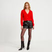Short en similicuir noir femme