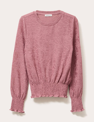 Blouse manches longues vieux rose femme
