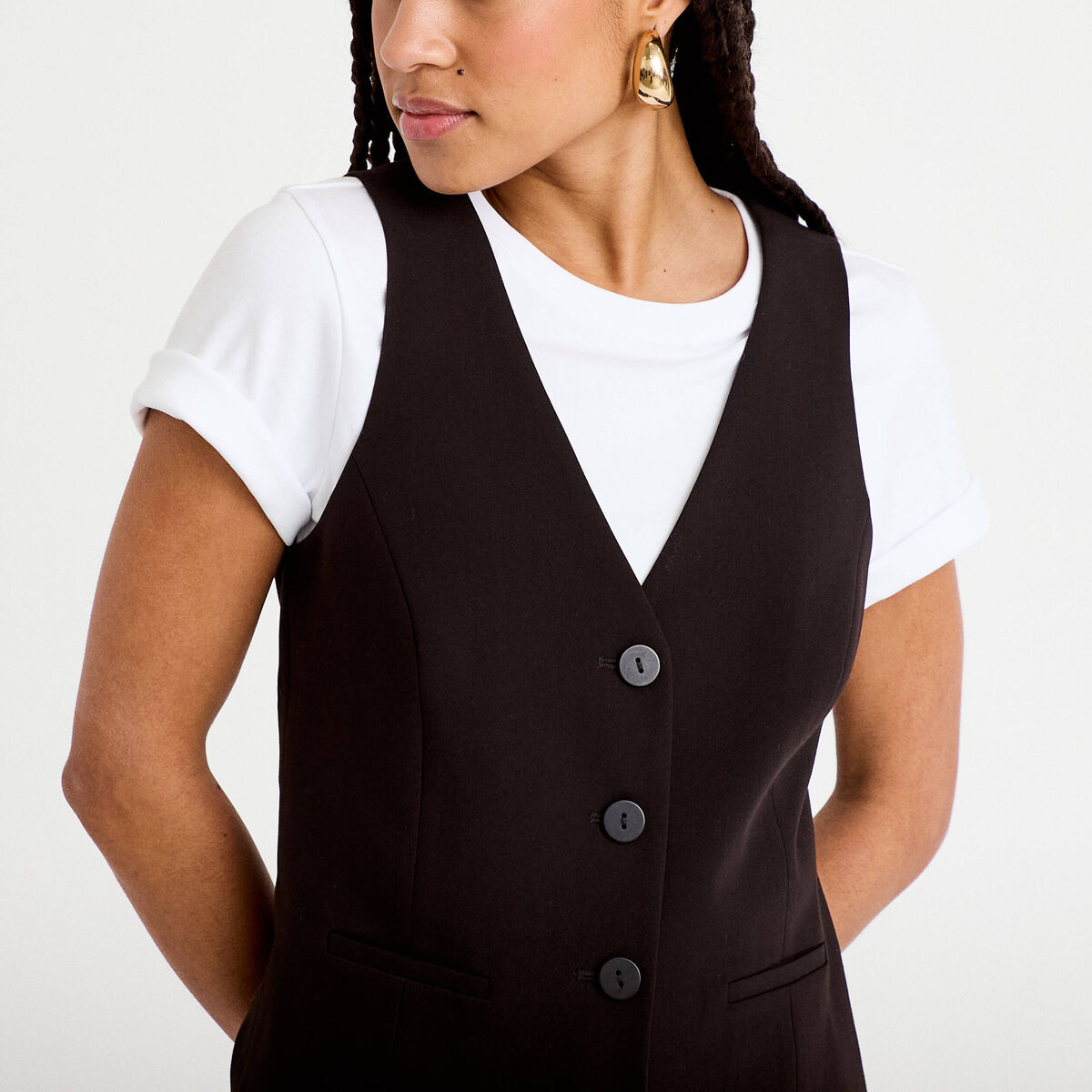 Gilet sans manches noir femme