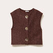 Gilet sans manches effet polaire marron clair femme