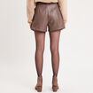 Short droit simili cuir taupe femme