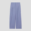 Pantalon large &agrave; pinces bleu gris femme