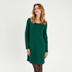 Robe évasée dos ouvert vert foncé femme