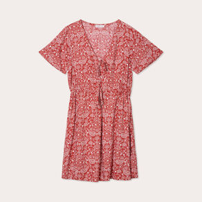 robe evasee details noeuds rouge fonce femme Robe évasée détails noeuds rouge foncé femme