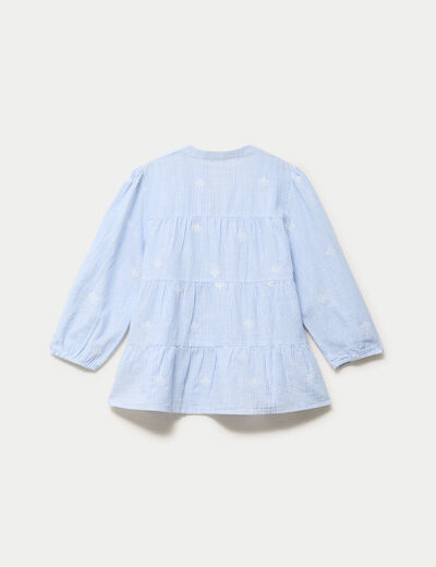 Chemise droite manches 3/4 blanc femme