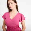 Robe longue &eacute;vas&eacute;e prune femme