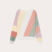 Pull manches longues col rond multicolore femme
