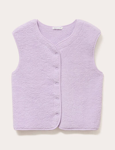 Veste sans manches effet polaire parme femme