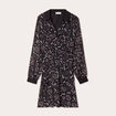 Robe évasée col polo noir femme