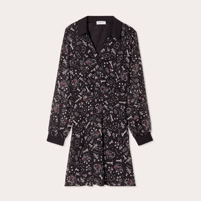 robe evasee col polo noir femme Robe évasée col polo noir femme