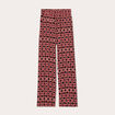 Pantalon large fluide rouge femme