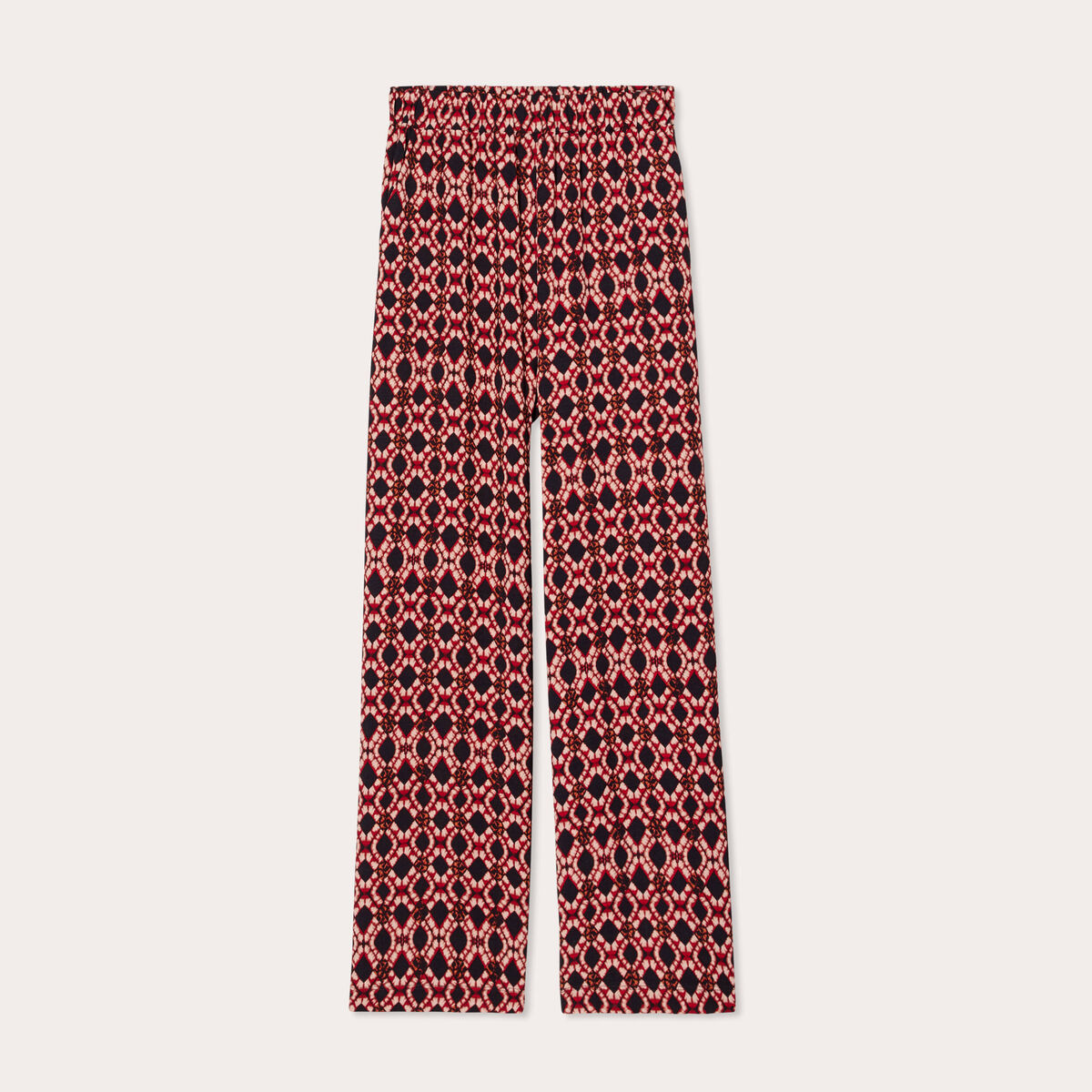 Pantalon large fluide rouge femme